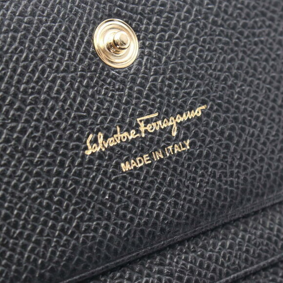 Salvatore Ferragamo Vara Ribbon Bifold Wallet Leather Black - Picture 4 of 7